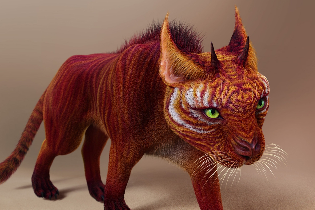 Caracal beest digitally sculpted in ZBrush.