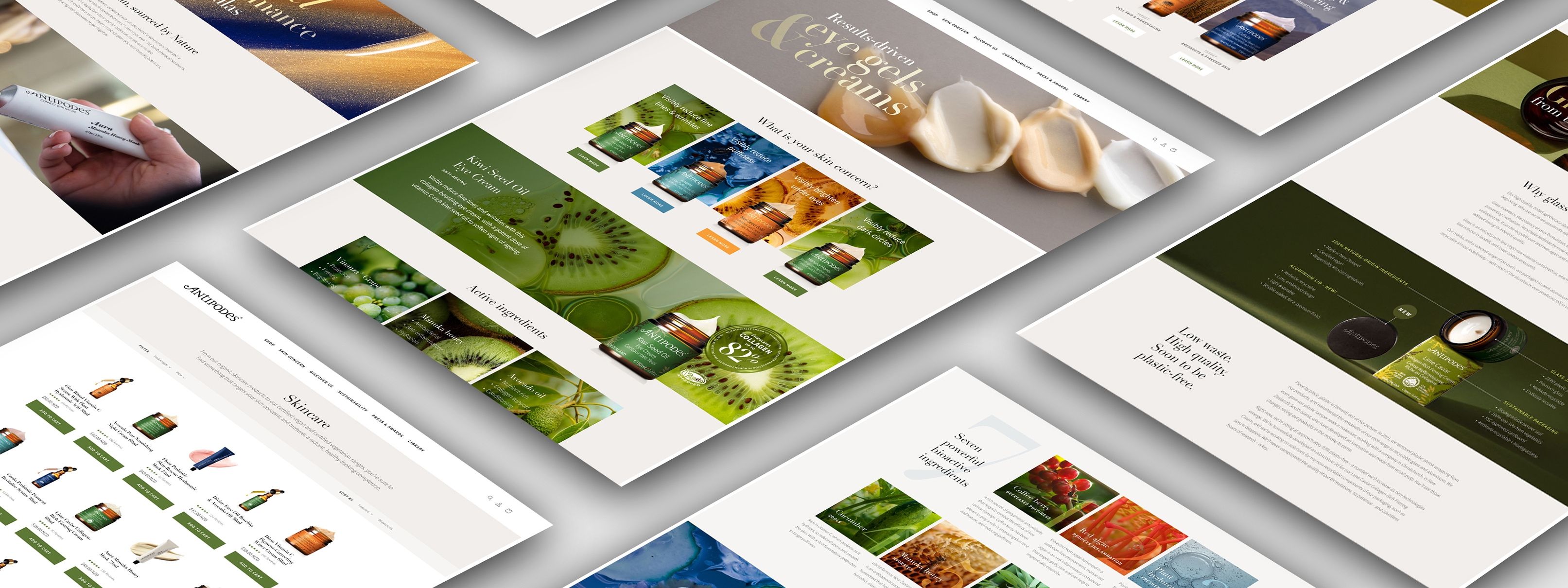 Responsive website design for natural skincare brand.